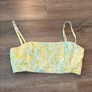 Rhythm Yellow and Green Pleated Camisole Top